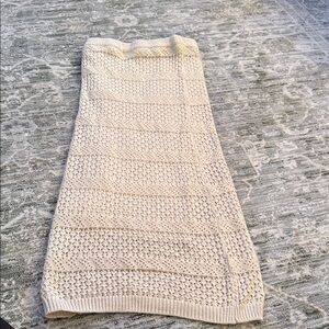 Freshman Cream Textured Pencil Skirt